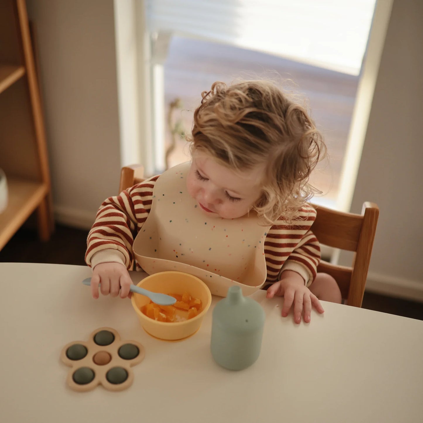 Silicone Baby Bib - Shifting Sand Terrazzo
