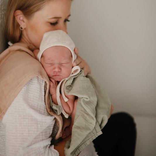 Organic Cotton Muslin Burp Cloth 2-Pack | Blush/Fog