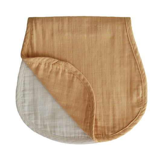 Organic Cotton Muslin Burp Cloth 2-Pack | Yellow/Fog